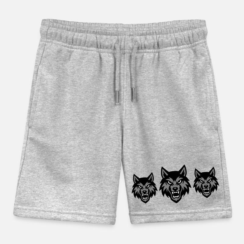 Wolf Head Group Pack Kids Organic Sweat Shorts by Stanley/Stella