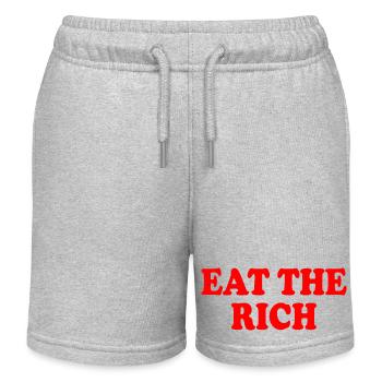 Eat the rich - Kinder Organic Joggingshorts Mini Bolter von Stanley/Stella - Grau meliert - Vorne