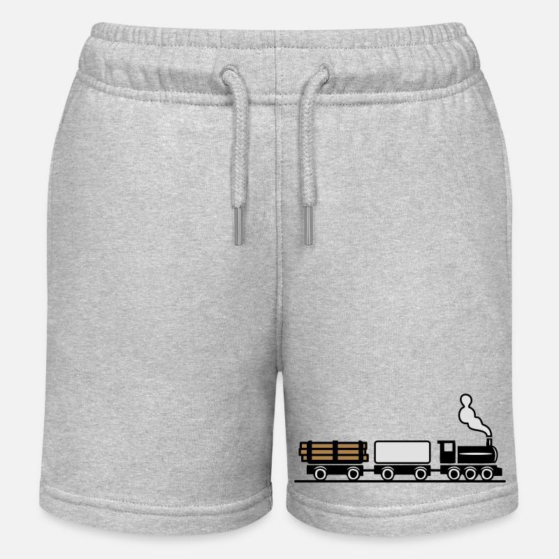 dampflok eisenbahn spielzeug güterzug - Kinder Organic Joggingshorts Mini Bolter von Stanley/Stella - Grau meliert