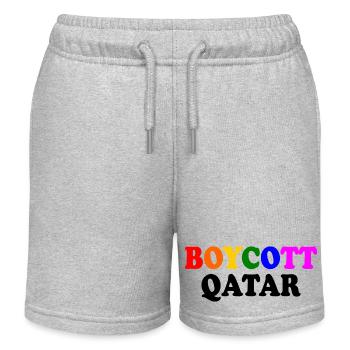 Boycott qatar - Short de jogging enfant bio Stanley/Stella - gris chiné - Devant