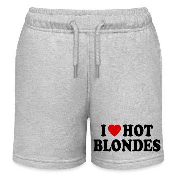 I love hot blondes - Kinder Organic Joggingshorts Mini Bolter von Stanley/Stella - Grau meliert - Vorne