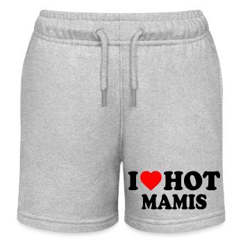 I love hot mamis - Kids Organic Sweat Shorts by Stanley/Stella - heather grey - Front