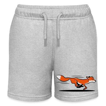 Fox running run - Kids Organic Sweat Shorts by Stanley/Stella - heather grey - Front