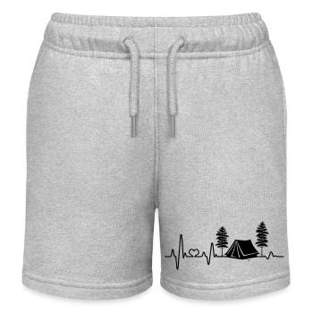 zelten Herzschlag Zelt Camping Liebe campen Natur - Kinder Organic Joggingshorts Mini Bolter von Stanley/Stella - Grau meliert - Vorne