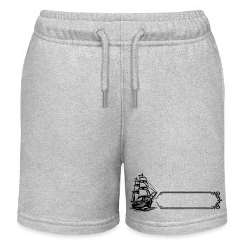 Boat - Surname, first name - Kids Organic Sweat Shorts by Stanley/Stella - heather grey - Front