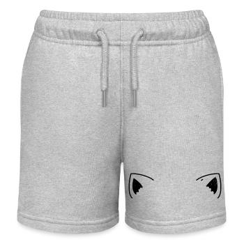 cute raised animal ears - Kids Organic Sweat Shorts by Stanley/Stella - heather grey - Front