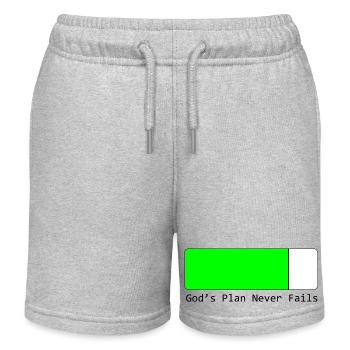 God's Plans Never Fail - Kids Organic Sweat Shorts by Stanley/Stella - heather grey - Front