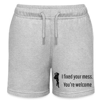 Virgo Symbol with Irony - Kids Organic Sweat Shorts by Stanley/Stella - heather grey - Front