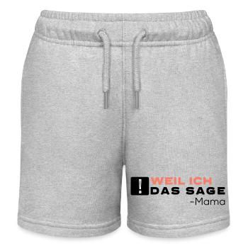 Weil Ich Das Sage - Mama Mami ist der Chef - Kinder Organic Joggingshorts Mini Bolter von Stanley/Stella - Grau meliert - Vorne
