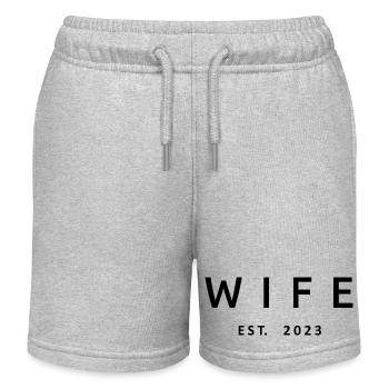 2023 Fiançailles Mariage Douche nuptiale - Short de jogging enfant bio Stanley/Stella - gris chiné - Devant