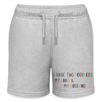 Funny Husband Design - Kids Organic Sweat Shorts by Stanley/Stella - heather grey - Front