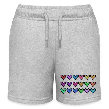 HEART. HEARTS. VALENTINE'S DAY. LOVE. LOVE. HEART - Kids Organic Sweat Shorts by Stanley/Stella - heather grey - Front