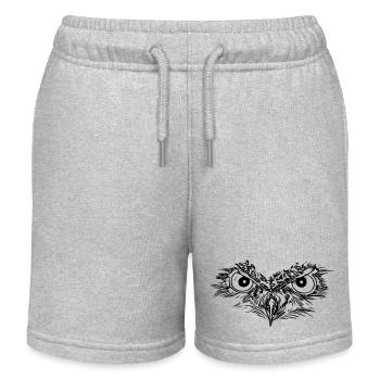 Starrende Eule Augen - Kauz Schnabel - Kinder Organic Joggingshorts Mini Bolter von Stanley/Stella - Grau meliert - Vorne
