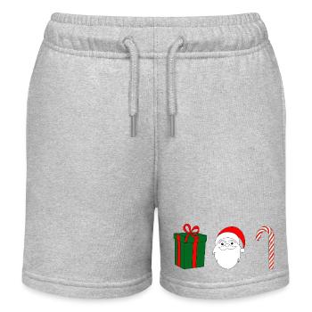 Weihnachtsfreude GeschenkSanta Zuckerstange - Kinder Organic Joggingshorts Mini Bolter von Stanley/Stella - Grau meliert - Vorne