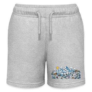 Gondola lift Winter Sports Ski Resort - Kids Organic Sweat Shorts by Stanley/Stella - heather grey - Front