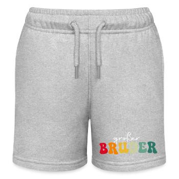 Großer Bruder - Kinder Organic Joggingshorts Mini Bolter von Stanley/Stella - Grau meliert - Vorne