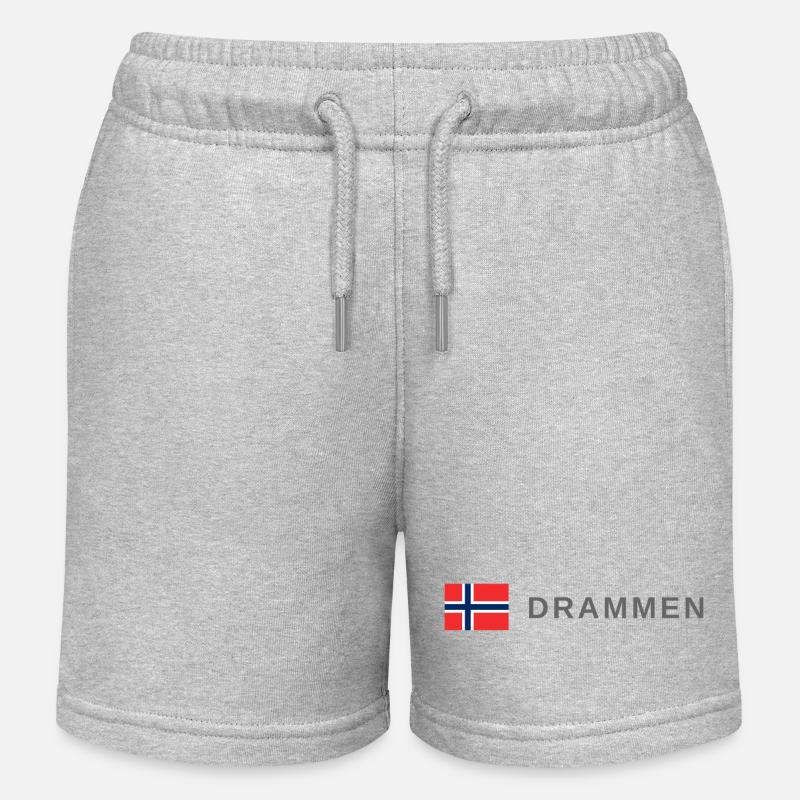 Drammen Norvège - Short de jogging enfant bio Stanley/Stella - gris chiné