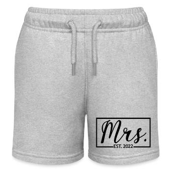 Mrs. Est. 2022 - Bald Braut, Hochzeitsfeier - Kinder Organic Joggingshorts Mini Bolter von Stanley/Stella - Grau meliert - Vorne