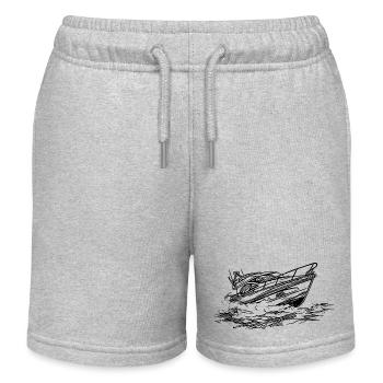 Schnelles Schiff für coole Kapitäne und Skipper - Kinder Organic Joggingshorts Mini Bolter von Stanley/Stella - Grau meliert - Vorne
