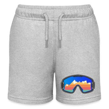 Skibrille Skifahrer Vintage Design dunkel - Kinder Organic Joggingshorts Mini Bolter von Stanley/Stella - Grau meliert - Vorne