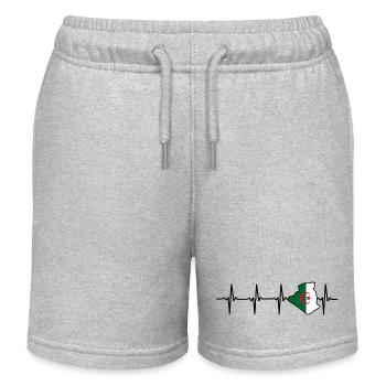 Herzschlag Algerien Karte Geschenk für Algerier - Kinder Organic Joggingshorts Mini Bolter von Stanley/Stella - Grau meliert - Vorne