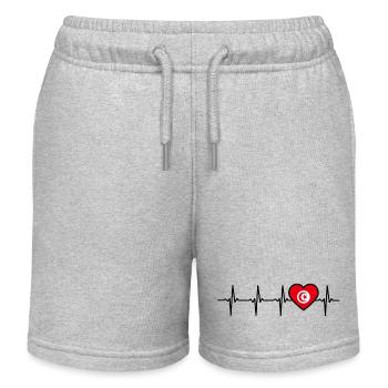 Tunesien Herzschlag Flagge Tunesier - Kinder Organic Joggingshorts Mini Bolter von Stanley/Stella - Grau meliert - Vorne