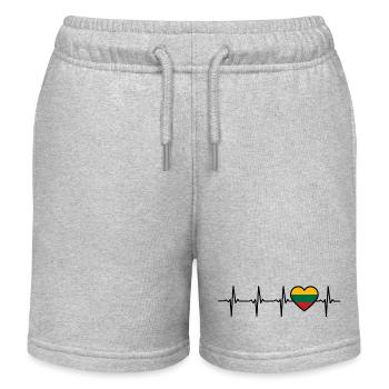 Lituanie Heartbeat Drapeau Lituanie - Short de jogging enfant bio Stanley/Stella - gris chiné - Devant