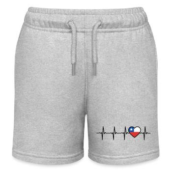 Chile Herzschlag Flagge Chilene - Kinder Organic Joggingshorts Mini Bolter von Stanley/Stella - Grau meliert - Vorne