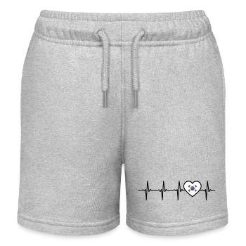 Corée du Sud Battement de cœur Drapeau Femme sud-coréenne - Short de jogging enfant bio Stanley/Stella - gris chiné - Devant