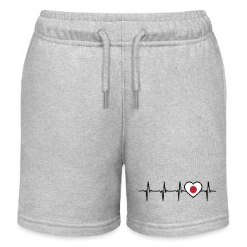 Japan Herzschlag Flagge Japaner - Kinder Organic Joggingshorts Mini Bolter von Stanley/Stella - Grau meliert - Vorne