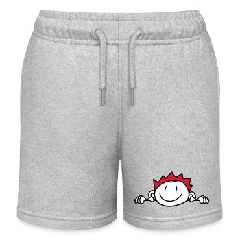 hide wall wall face head child painted kri - Kids Organic Sweat Shorts by Stanley/Stella - heather grey - Front