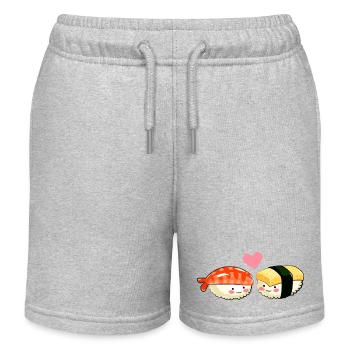 Sushi Kawaii - Kids Organic Sweat Shorts by Stanley/Stella - heather grey - Front