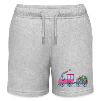 Train pour enfants avec remorque rose - Short de jogging enfant bio Stanley/Stella - gris chiné - Devant