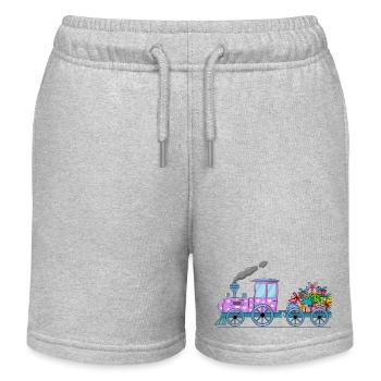 Train pour enfants avec remorque rose - Short de jogging enfant bio Stanley/Stella - gris chiné - Devant