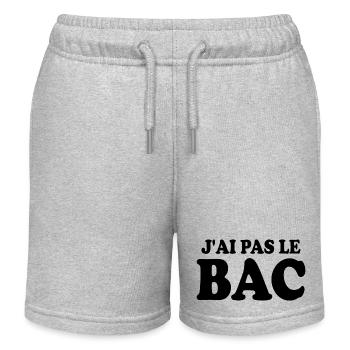 J'ai pas le bac - Short de jogging enfant bio Stanley/Stella - gris chiné - Devant