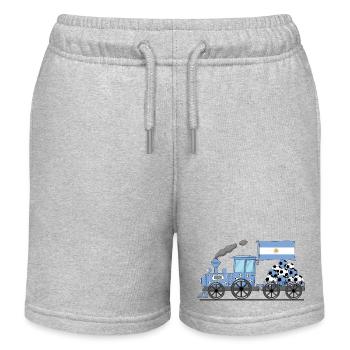 Argentinien Flagge Fußball Eisenbahn - Kinder Organic Joggingshorts Mini Bolter von Stanley/Stella - Grau meliert - Vorne