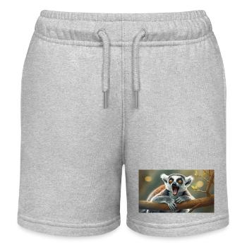 Niedliche Tiere chillen – Kattis - Kinder Organic Joggingshorts Mini Bolter von Stanley/Stella - Grau meliert - Vorne
