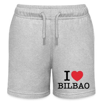 J’aime Bilbao | Bilbao | I Heart Bilbao | Espagne - Short de jogging enfant bio Stanley/Stella - gris chiné - Devant
