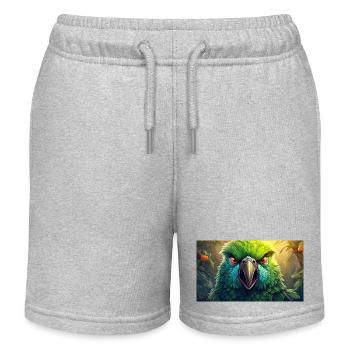 Animaux mignons - perroquet - Short de jogging enfant bio Stanley/Stella - gris chiné - Devant