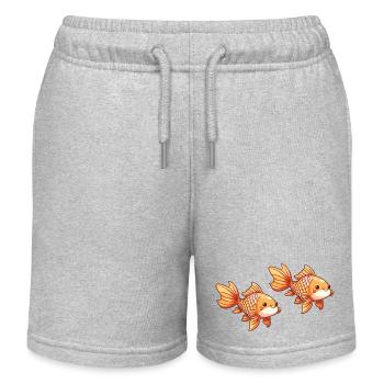 Goldfische Comic - Kinder Organic Joggingshorts Mini Bolter von Stanley/Stella - Grau meliert - Vorne