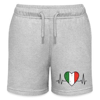 Italien Heartbeat Line Flagge Liebe Reisen Design - Kinder Organic Joggingshorts Mini Bolter von Stanley/Stella - Grau meliert - Vorne
