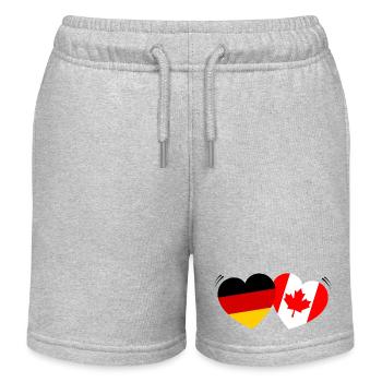 Herzflaggen Deutsch-Canada - Kinder Organic Joggingshorts Mini Bolter von Stanley/Stella - Grau meliert - Vorne