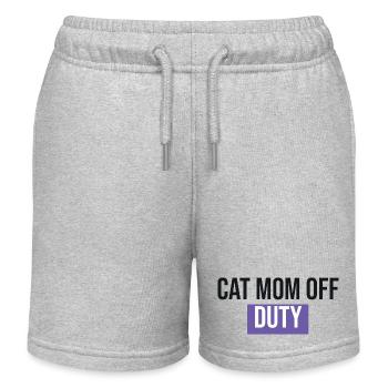 Cat Mom Off Duty - Katzen Geschenk - Kinder Organic Joggingshorts Mini Bolter von Stanley/Stella - Grau meliert - Vorne