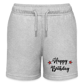 Birthday. HAPPY BIRTHDAY. Happy birthday. - Kids Organic Sweat Shorts by Stanley/Stella - heather grey - Front