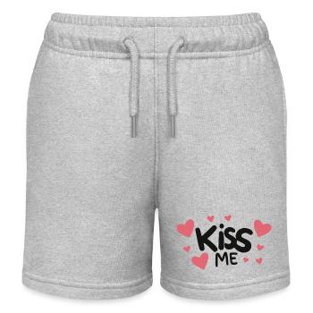 Kiss Me - Kids Organic Sweat Shorts by Stanley/Stella - heather grey - Front