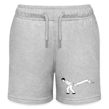 man pulls Banner | Banner bearer - Kids Organic Sweat Shorts by Stanley/Stella - heather grey - Front