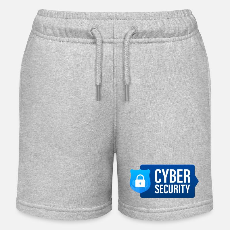 cyber security, ordinateur - Short de jogging enfant bio Stanley/Stella - gris chiné