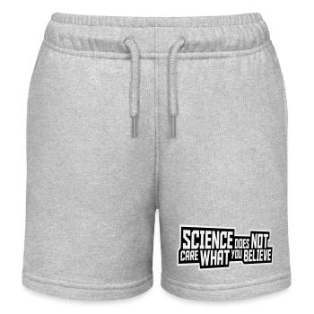 La science se moque de ce que vous croyez Logo des faits - Short de jogging enfant bio Stanley/Stella - gris chiné - Devant