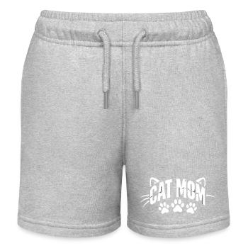 Cat Mom Pfoten Schriftzug - Kinder Organic Joggingshorts Mini Bolter von Stanley/Stella - Grau meliert - Vorne