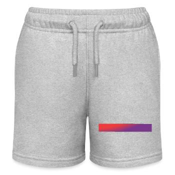 Barres dégradées rouges et violettes - Short de jogging enfant bio Stanley/Stella - gris chiné - Devant